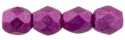 (image for) Czech Fire Polish 4mm-Sueded Gold Fuchsia Red
