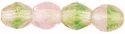 (image for) Czech Fire Polish 4mm-Green/Pink Transparent
