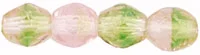 (image for) Czech Fire Polish 4mm-Green/Pink Transparent