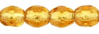 (image for) Czech Fire Polish 4mm-Topaz Silver Lined