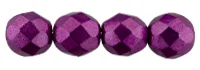 (image for) Czech 8mm Fire Polish Round - Sueded Gold Fuchsia Red