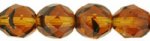 (image for) Czech 8mm Fire Polish Round - Tortoise Brown