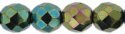 (image for) Czech 8mm Fire Polish Round - Iris Green Metallic