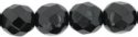 (image for) Czech 8mm Fire Polish Round - Jet Black Opaque