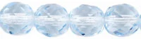 (image for) Czech 8mm Fire Polish Round - Light Sapphire Transparent