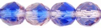 (image for) Czech 8mm Fire Polish Round - Light Pink Blue Transparent