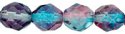 (image for) Czech 8mm Fire Polish Round - Dual Coat Aqua/Fuchsia
