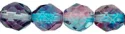 (image for) Czech 8mm Fire Polish Round - Dual Coat Aqua/Fuchsia