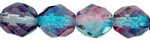 (image for) Czech 8mm Fire Polish Round - Dual Coat Aqua/Fuchsia