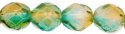(image for) Czech 8mm Fire Polish Round - Dual Coat Orange/Teal