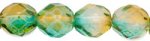 (image for) Czech 8mm Fire Polish Round - Dual Coat Orange/Teal