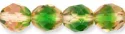 (image for) Czech 8mm Fire Polish Round - Green Pink Transparent