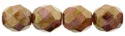 (image for) Czech 8mm Fire Polish Round - Opaque Rose Gold Topaz Luster