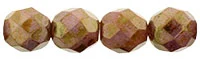 (image for) Czech 8mm Fire Polish Round - Opaque Rose Gold Topaz Luster