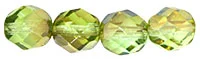 (image for) Czech 8mm Fire Polish Round - Chrysolite Celsian