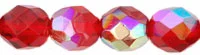 (image for) Czech 8mm Fire Polish Round - Siam Ruby AB
