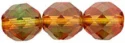 (image for) Czech 10mm Fire Polish Round - Topaz/Green Transparent
