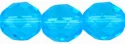(image for) Czech 10mm Fire Polish Round - Aquamarine Transparent