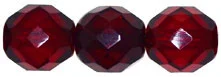 (image for) Czech 10mm Fire Polish Round - Ruby Transparent