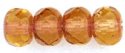 (image for) Czech Gem-Cut Rondelle 4mm x 6mm Light Topaz Copper