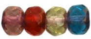 (image for) Czech Gem-Cut Rondelle 4mm x 6mm Copper Multi Color Mix