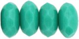 Czech Gem-Cut Rondelle 7mm x 5mm Turquoise Opaque (image for) Czech Gem-Cut Rondelle 7mm x 5mm Turquoise Opaque