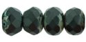 (image for) Czech Gem-Cut Rondelle 5mm x 7mm Jet Picasso