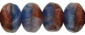 (image for) Czech Gem-Cut Rondelle 9mm x 6mm Red/White/Blue