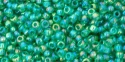 (image for) TOHO 11/o Round-Light Green Transparent Rainbow. 11T164B