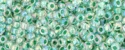 (image for) TOHO 11/o Round-Spruce Lined Crystal Rainbow. 11T699
