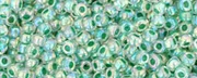 (image for) TOHO 11/o Round-Spruce Lined Crystal Rainbow. 11T699