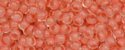 (image for) TOHO 11/o Round-Salmon Lined Crystal Rainbow Matte. 11T779FM