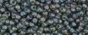 (image for) TOHO 11/o Round-Grey Lined Aqua Rainbow. 11T1820