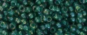 (image for) TOHO 11/o Round-Teal Lined Aqua Rainbow. 11T1833