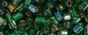 (image for) TOHO Size 11/o Triangle Shape Seed Bead-Emerald Green Silver Lined Rainbow