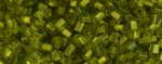 (image for) TOHO Size 11/o Triangle Shape Seed Bead-Peridot Green Silver Lined Matte