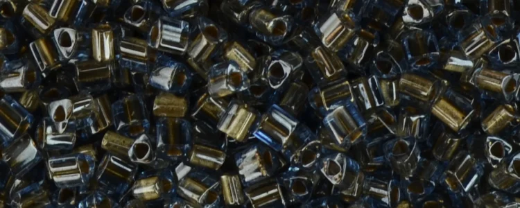 (image for) TOHO Size 11/o Triangle Shape Seed Bead-Bronze Lined Light Sapphire Transparent