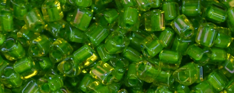 (image for) TOHO Size 11/o Triangle Shape Seed Bead-Lime Lined Jonquil Transparent