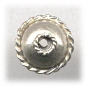 (image for) Bali Silver Bead Cap - 10mm Smooth with Twisted Wire Edges * 10 Pieces