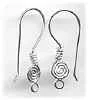 (image for) Bali Silver Earwire -Spiral Design with Twisted Coil 27mm * One Pair