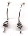 (image for) Bali Silver Earwire - Granulated Beaded Pyramid Handmade Earwires