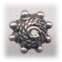 (image for) Bali Silver Bead Cap - 7mm with Twisted Wire and Granulation Design * 10 Pieces