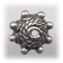 (image for) Bali Silver Bead Cap - 7mm with Twisted Wire and Granulation Design * 10 Pieces