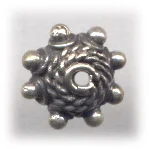 (image for) Bali Silver Bead Cap - 7mm with Twisted Wire and Granulation Design * 10 Pieces