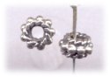(image for) Bali Silver Spacer - 6mm Beaded with Twisted Wire Ends * 10 Beads