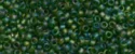 (image for) TOHO 15/o Round Seed Bead-Avocado Green Transparent Rainbow Matte. 15T167BF