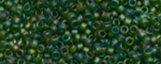 (image for) TOHO 15/o Round Seed Bead-Avocado Green Transparent Rainbow Matte. 15T167BF