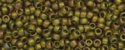 (image for) TOHO 15/o Round Seed Bead-Golden Green Metallic Matte. 15T513F