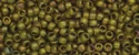 (image for) TOHO 15/o Round Seed Bead-Golden Green Metallic Matte. 15T513F