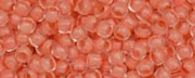 (image for) TOHO 15/o Round Seed Bead-Salmon Lined Crystal Rainbow Matte. 15T779FM